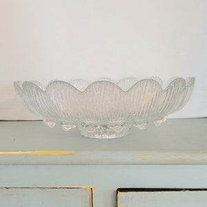 Scandinavian glass bowl vintage Finnish muurla glass bowl ice glass scandi home decor