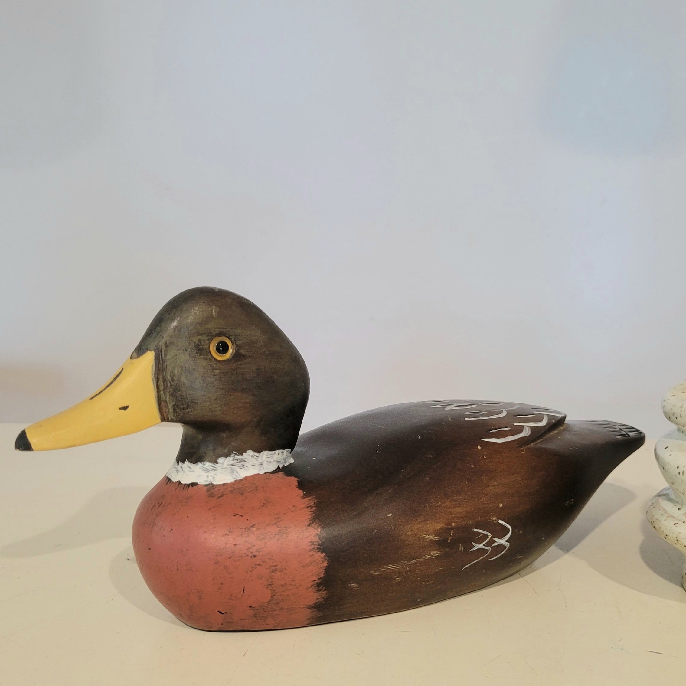 Vintage Wooden Duck Decoy from Elmer Crowell
