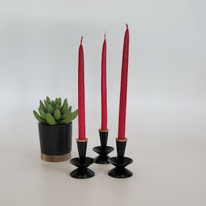 Swedish candle holder black metal vintage Scandinavian decor