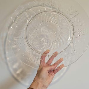 Iittala flora glass platter vintage Finland Oiva Toikka Nuutajarvi mid century Scandinavian decor
