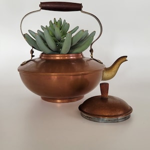 Copper teapot vintage copper tea kettle vintage home decor