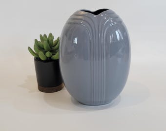 80s art deco revival vase gray small 1980s decor