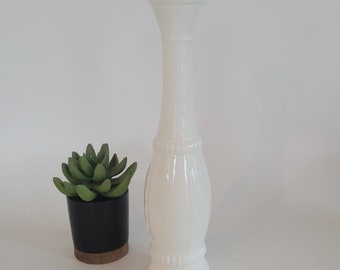 milk glass vase tall vintage white vase wedding decor