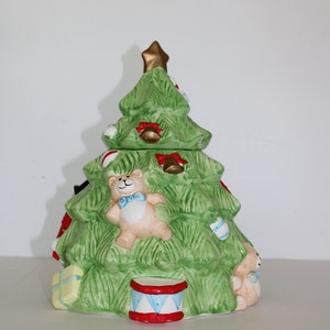 Vintage cookie jar christmas tree cookie jar ceramic Vintage Christmas decor