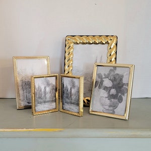 Vintage gold photo frames lot of old picture frames vintage home decor