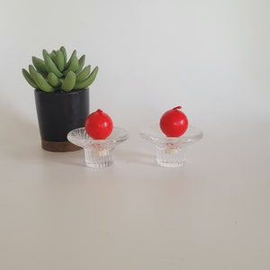 Iittala Finland  poppa candleholders vintage glass small ball candles