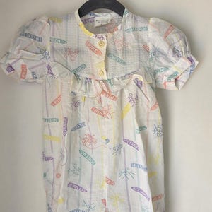 vintage romper 6-9 mo girls one piece bubble seersucker cotton