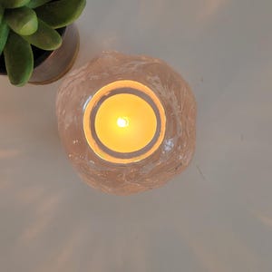 Kosta Boda snowball crystal glass votive tealight candleholder Vintage Swedish decor