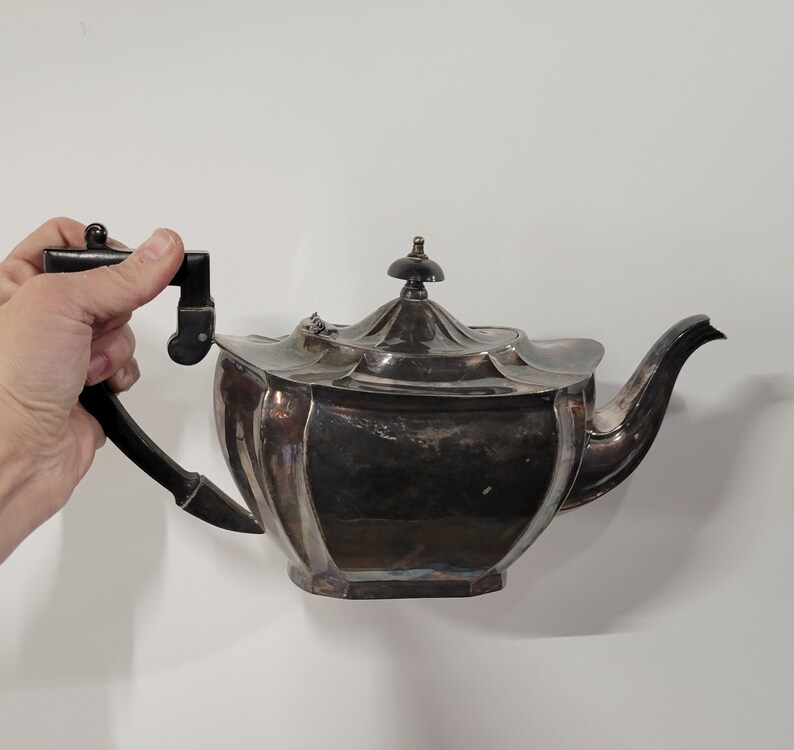 Vintage Silver Teapot Tarnished Tea Pot Victorian Home Decor Patina Etsy