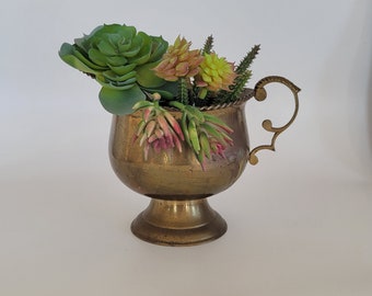 Vintage brass pitcher with handle brass home decor planters