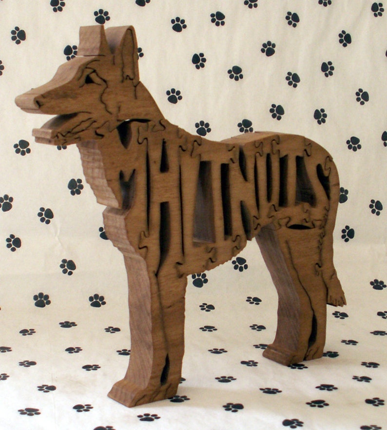 Malinois Handmade Fretwork Jigsaw Puzzle Wood Dog Etsy