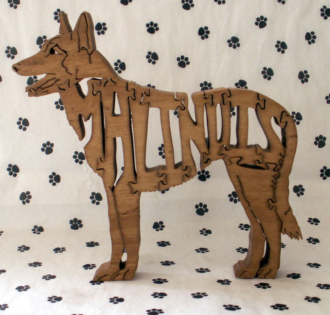 Malinois Handmade Fretwork Jigsaw Puzzle Wood Dog Etsy