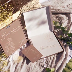 Libro de firmas de boda AMARI® con 96 páginas – Minicartas y deseos de los invitados – Regalo de boda creativo para los novios – Hecho en Alemania