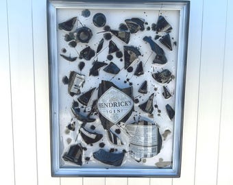 Broken Bottle art Hendricks Gin framework