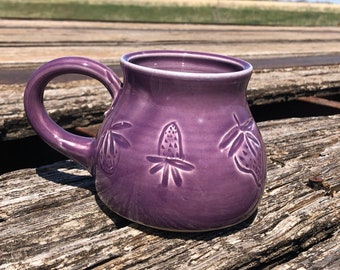 Purple Wheat Mug, Housewarming Gift, Coffee Mug, Tea Cup, Handmade Pottery by Daisy Friesen