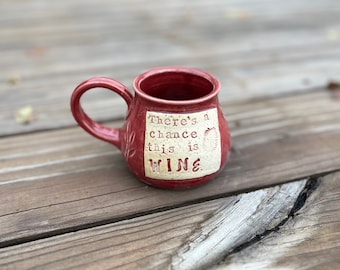 Raspberry Wine Mug, Coffee Mug, Teacup, Barware, Holiday Gift, Handmade Pottery by Daisy Friesen