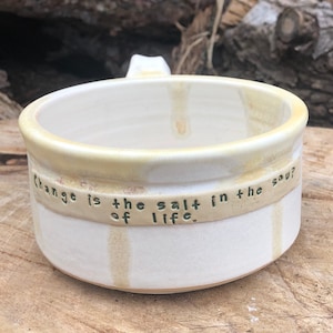 White Soup Mug, Soup of life, Housewarming Gift, Cereal Bowl, Foodie Gift, Dine at Home, Handmade Pottery by Daisy Friesen afbeelding 1