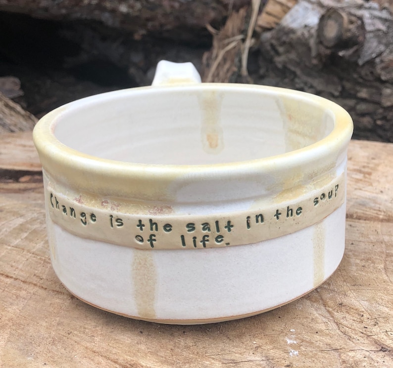 White Soup Mug, Soup of life, Housewarming Gift, Cereal Bowl, Foodie Gift, Dine at Home, Handmade Pottery by Daisy Friesen afbeelding 1