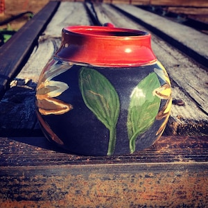 Preorder Sunflower Mug with gold luster Pottery Handmade by Daisy Friesen image 3