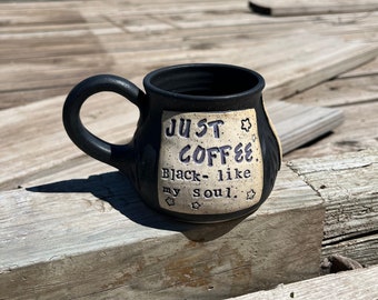 Literary Mug, Just Coffee, Shadowhunters, City of Bones, Cassandra Clare, Tea Cup, Coffee Mug, Kitchen Cup, Handmade by Daisy Friesen