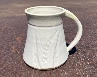 White Kansas Wheat Mug, Housewarming Gift, Graduation Gift, Handmade Pottery by Daisy Friesen