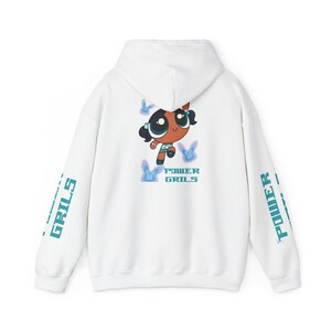 Empowerment Themed Unisex Hoodie - Cartoon Power Girls Design, Casual Sweatshirt, Gift for Her, Cool Streetwear, Fun Everyday Wear