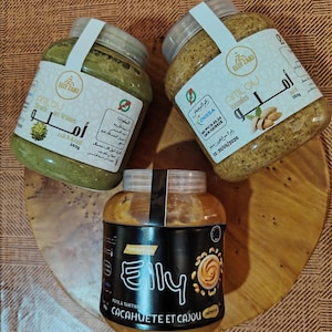 Moroccan Amlou Gift Set – 3 Jars Natural Spread with Argan, Almond, Pumpkin, Cashew