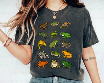 Cottagecore Comfort Colors Shirt, Frog Aesthetic Shirt, Frog Lover Gift, Nature Animal Lover Shirt, Outdoorsy Shirt, Vintage Frog Tee