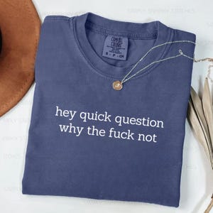 Hey Quick Question Shirt, Funny Comfort Colors Shirt, Funny Adult humor Sarcastic Gift, Funny Sarcasm Shirts, Friend Shirt Sarcastic