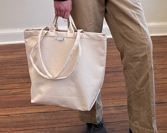 Reusable Grocery Bag in Organic Canvas | ARTIFACT - Handmade in Omaha, NE