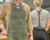 Woodworking Apron w/ Leather Y-Strap | ARTIFACT - Handmade in Omaha, NE