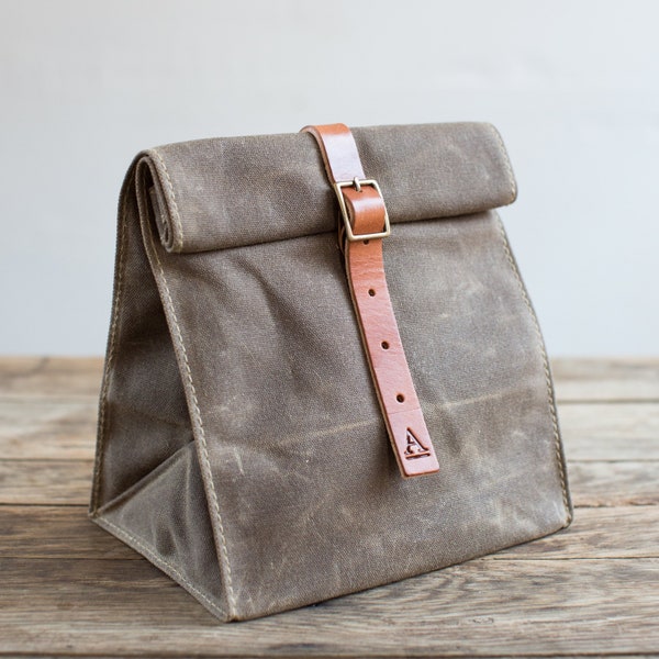 Leather Lunch Bag Etsy