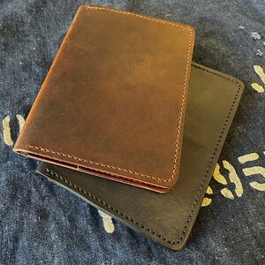 Harness Leather Passport Wallet in Bourbon or Black ARTIFACT Handmade in Omaha, NE image 6