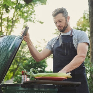 Grill BBQ Apron in Denim ARTIFACT Handmade in Omaha, NE image 1