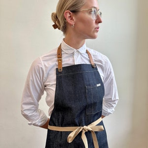 Grill BBQ Apron in Denim ARTIFACT Handmade in Omaha, NE image 2