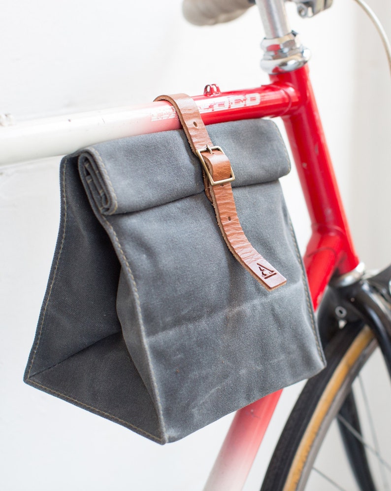 Lunch Tote in Wax Canvas & Leather ARTIFACT Made in USA image 1