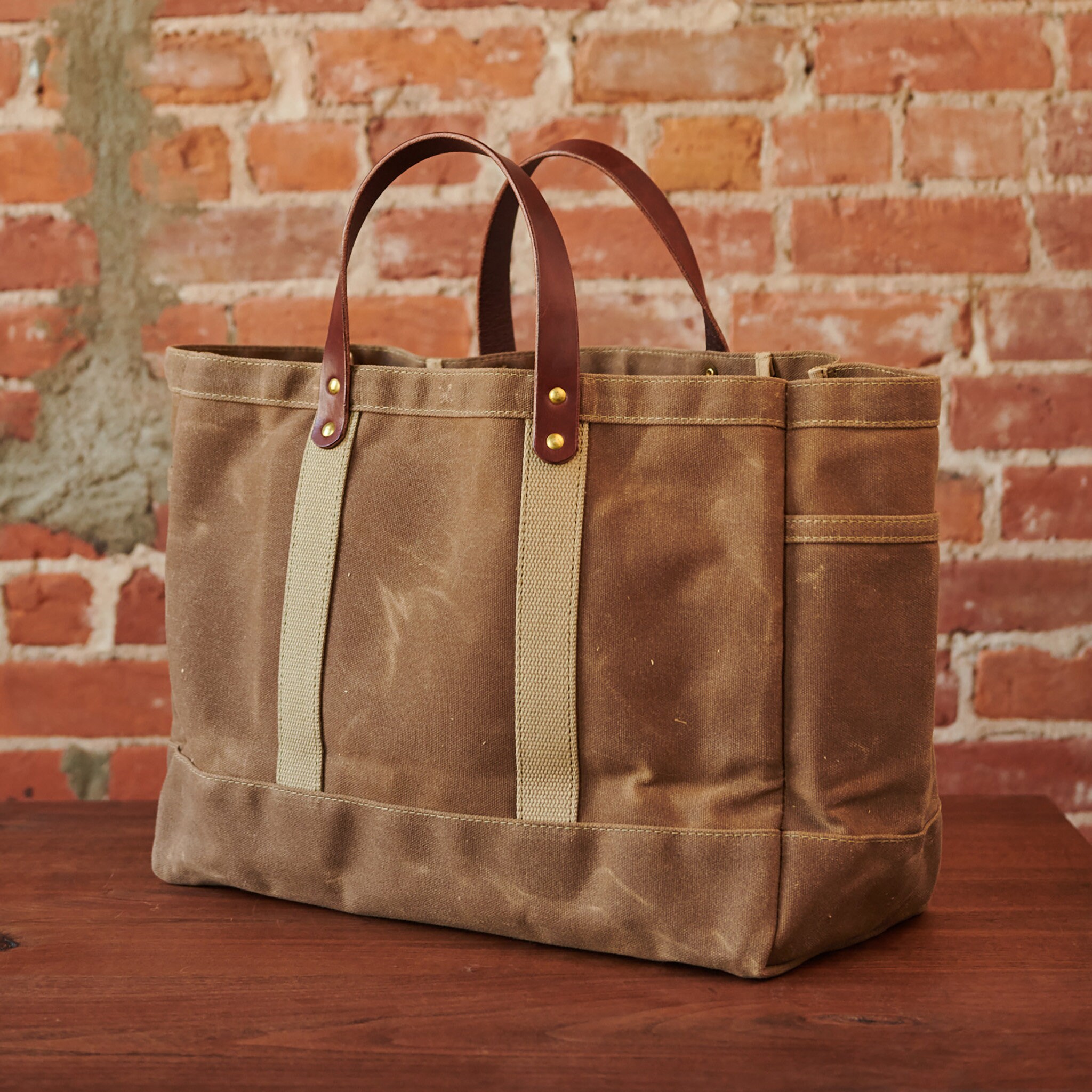 Wax Canvas & Leather Garden Tote in Rust Slate or Black - Etsy