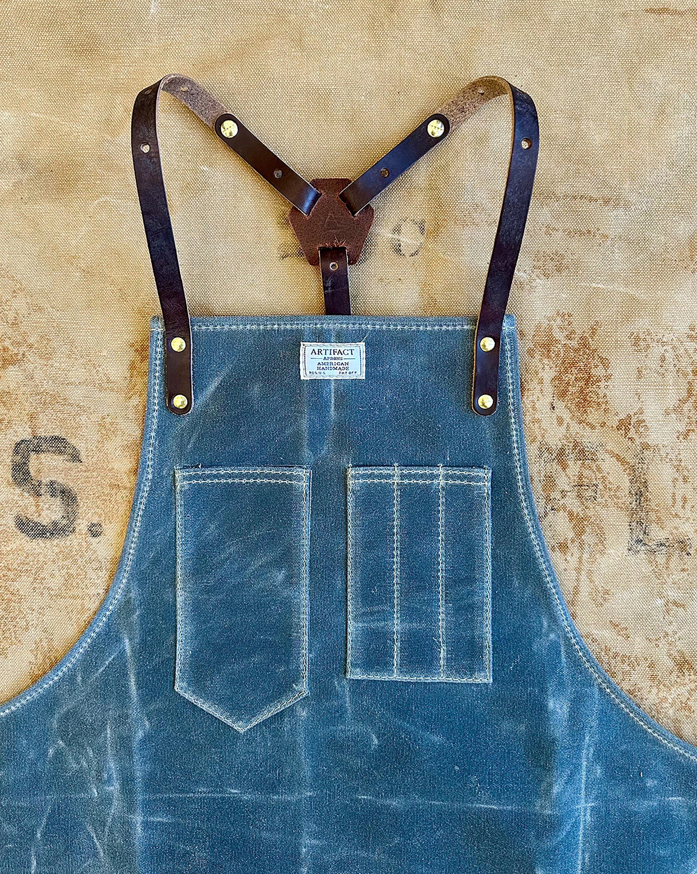 Workshop Apron W/ Leather Y-strap | ARTIFACT - Handmade in Omaha