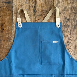 Pottery Ceramicist Split Leg Apron - Handmade in USA Cadet Blue
