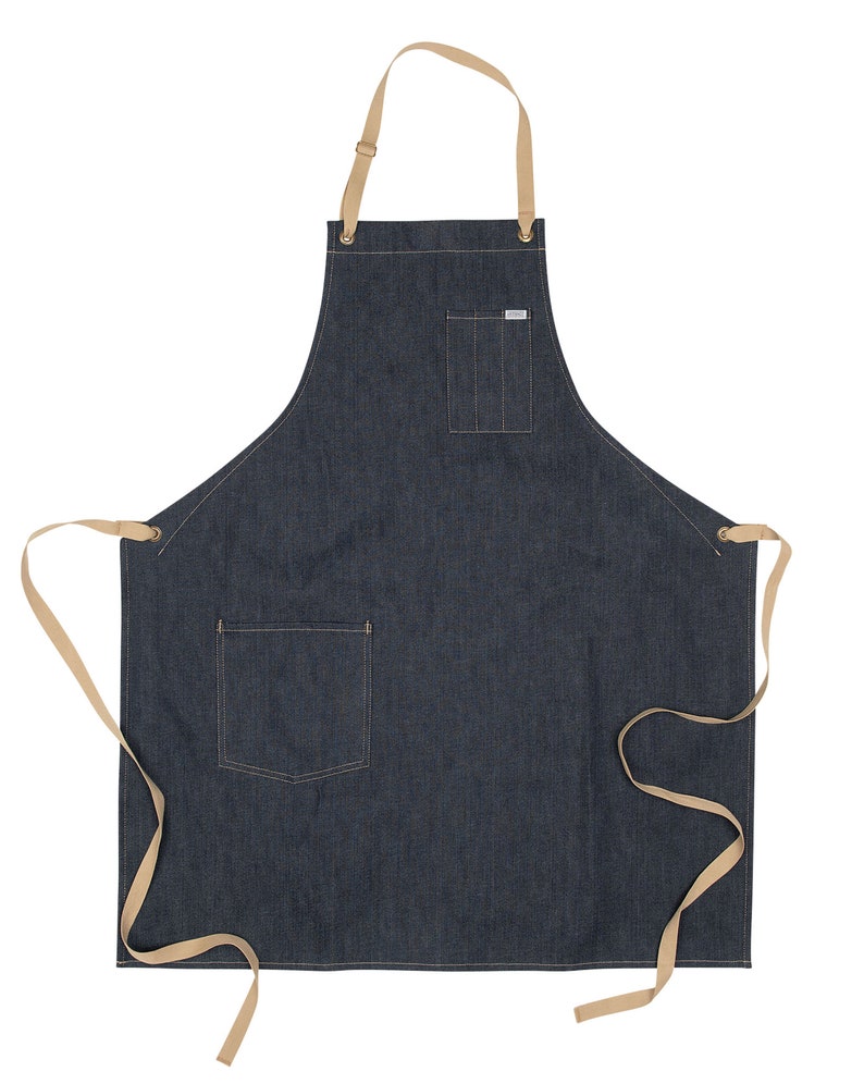 Grill BBQ Apron in Denim ARTIFACT Handmade in Omaha, NE image 5