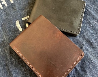 Harness Leather Bifold Wallet in Bourbon or Black | ARTIFACT - Handmade in Omaha, NE