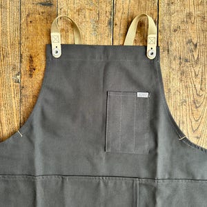 Pottery Ceramicist Split Leg Apron - Handmade in USA Gunmetal Gray