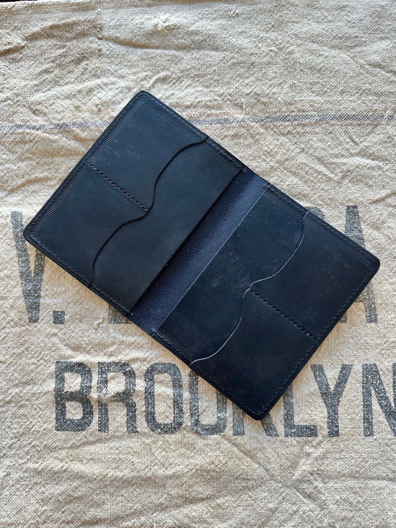 Harness Leather Passport Wallet in Bourbon or Black ARTIFACT Handmade in Omaha, NE image 5