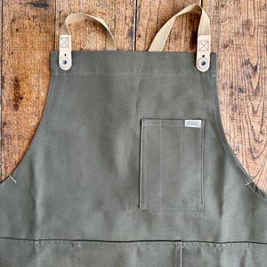 Pottery Ceramicist Split Leg Apron - Handmade in USA Olive