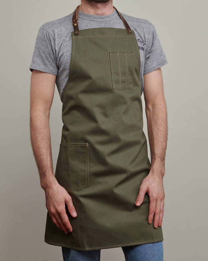 Chef Cooking Apron W/ Removable Leather Strap ARTIFACT Etsy