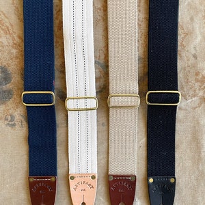 Guitar Strap in Cotton & Leather w/ Solid Brass Hardware | ARTIFACT - Handmade in Omaha, NE