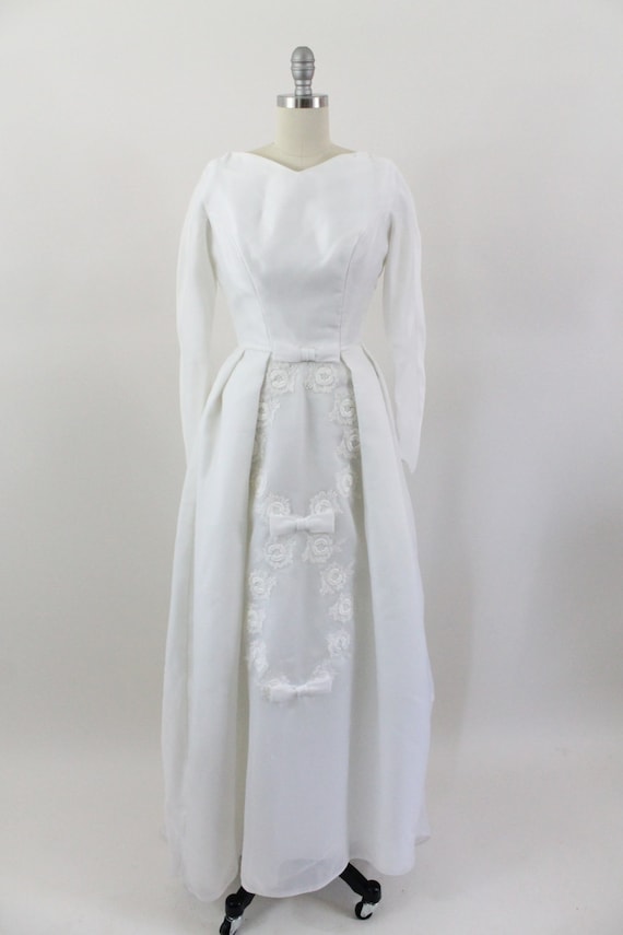 50s wedding dress - 1950s bateau neckline taffeta