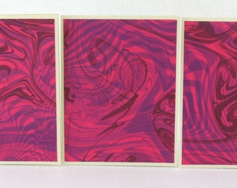 Note Cards SCST128  Suminagashi Marbled Silk in Sets of Three from Brooklyn Marbling