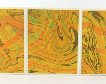 Note Cards SCST125 Suminagashi Marbled Silk in Sets of Three from Brooklyn Marbling