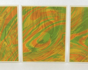 Note Cards SCST129  Suminagashi Marbled Silk in Sets of Three from Brooklyn Marbling